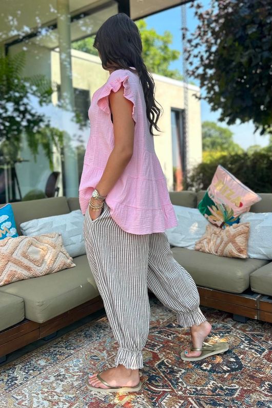 Agnes Cushion Cotton Cap Sleeve Top Candy?